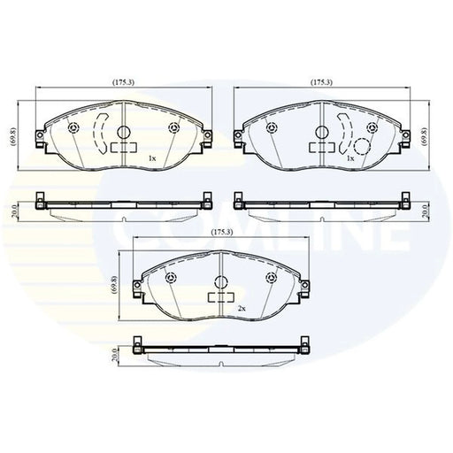 Comline 4 x Front Brake Pad Set CBP03115