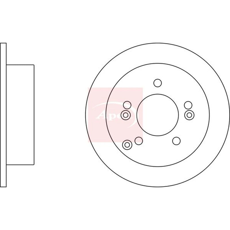 Apec 2 x Solid Rear Brake Discs DSK2393