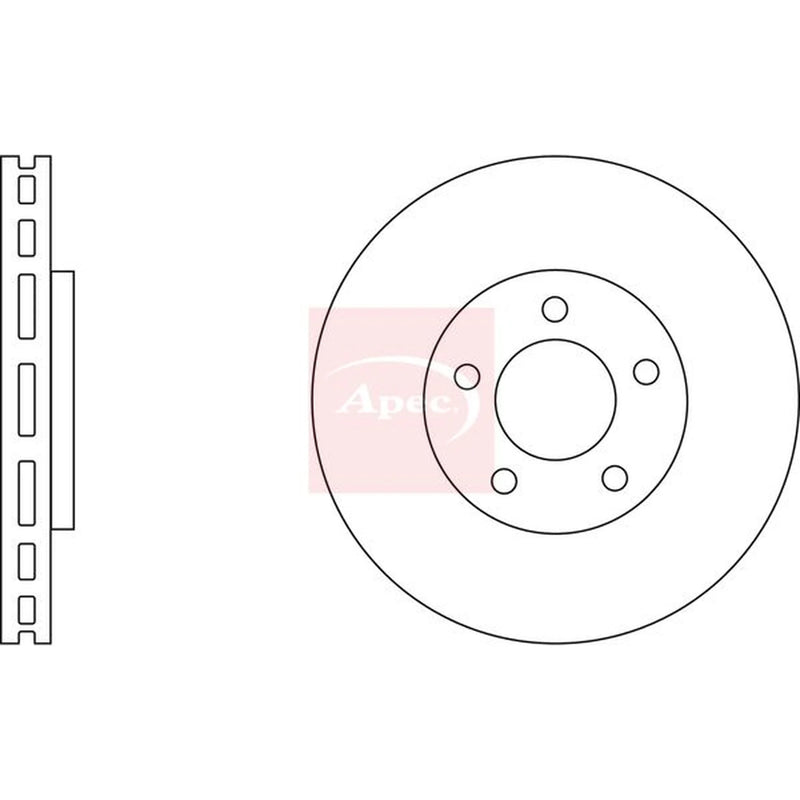 Apec 2 x Vented Front Brake Discs DSK2554