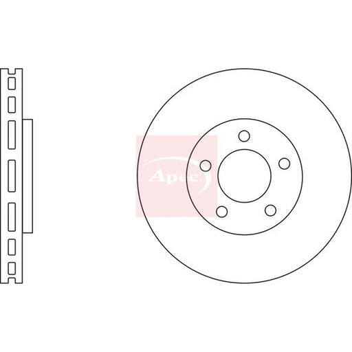 Apec 2 x Vented Front Brake Discs DSK2554