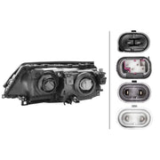Hella Headlight Headlamp H7/H7 Right 1AG 009 059-021