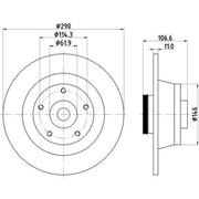 Mintex 2 x Solid Rear Brake Discs MDC2624C