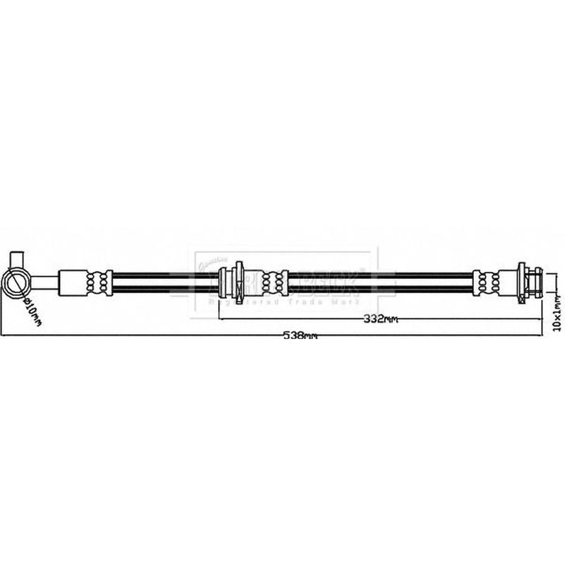 Borg & Beck Brake Hydraulic Hose Line Front Right BBH8233