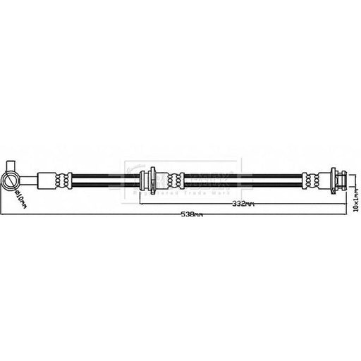 Borg & Beck Brake Hydraulic Hose Line Front Right BBH8233