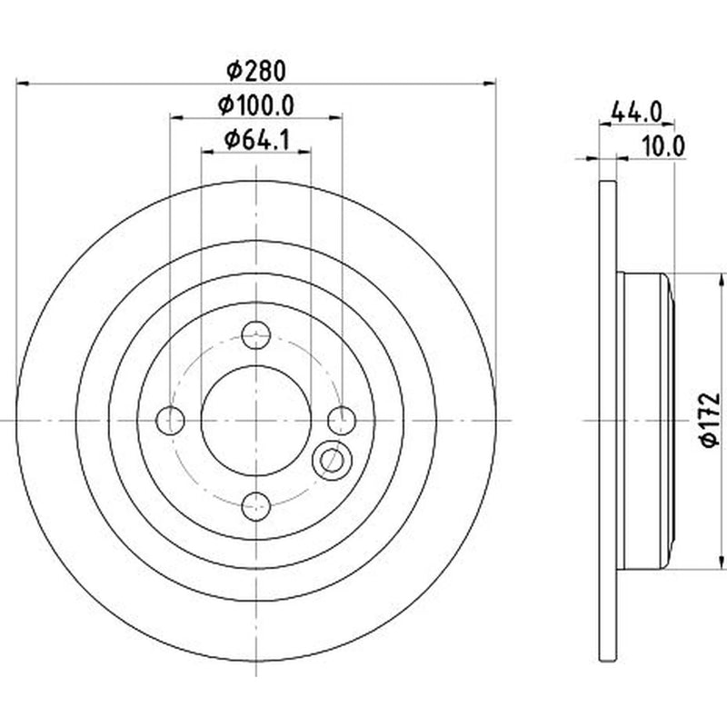 DON 2 x Solid Rear Brake Discs PCD15182