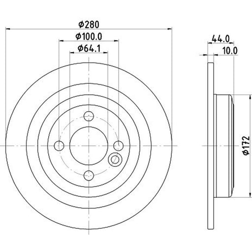 DON 2 x Solid Rear Brake Discs PCD15182
