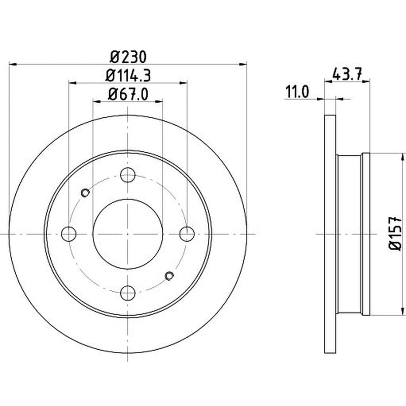 Mintex 2 x Solid Front Brake Discs MDC1460