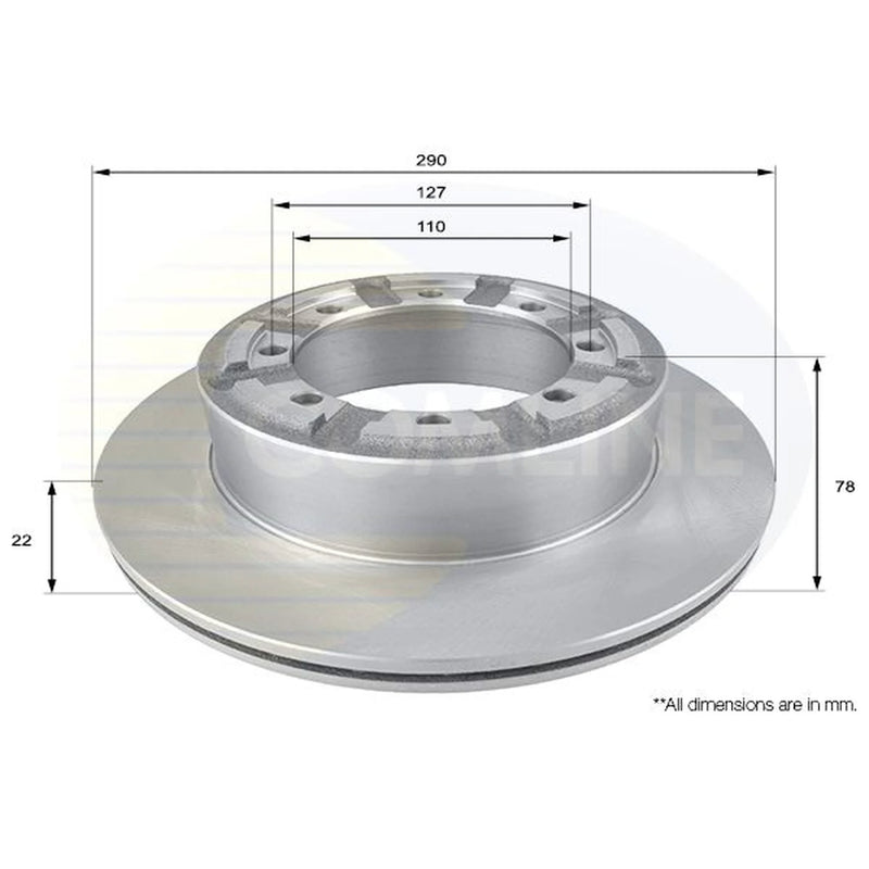 Comline 2 x Internally Vented Rear Brake Discs ADC0287V