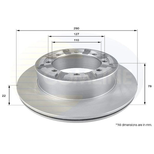 Comline 2 x Internally Vented Rear Brake Discs ADC0287V