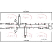 Apec Handbrake Cable Left Rear CAB1144