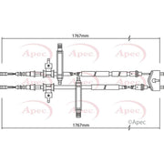 Apec Handbrake Cable Left Rear CAB1144