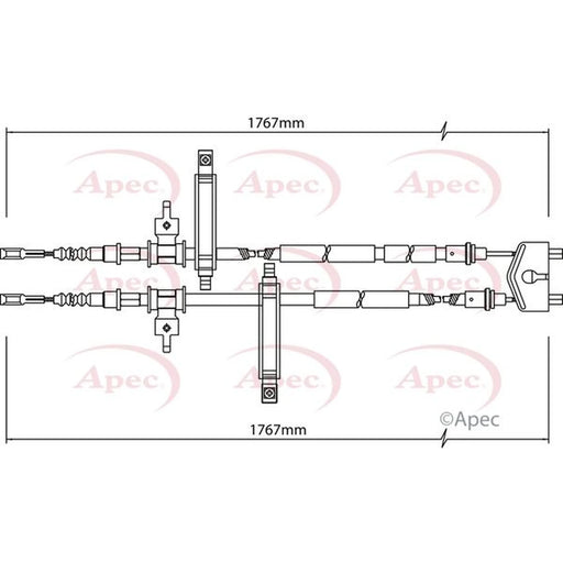 Apec Handbrake Cable Left Rear CAB1144