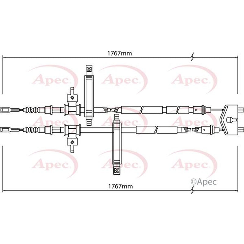 Apec Handbrake Cable Left Rear CAB1144