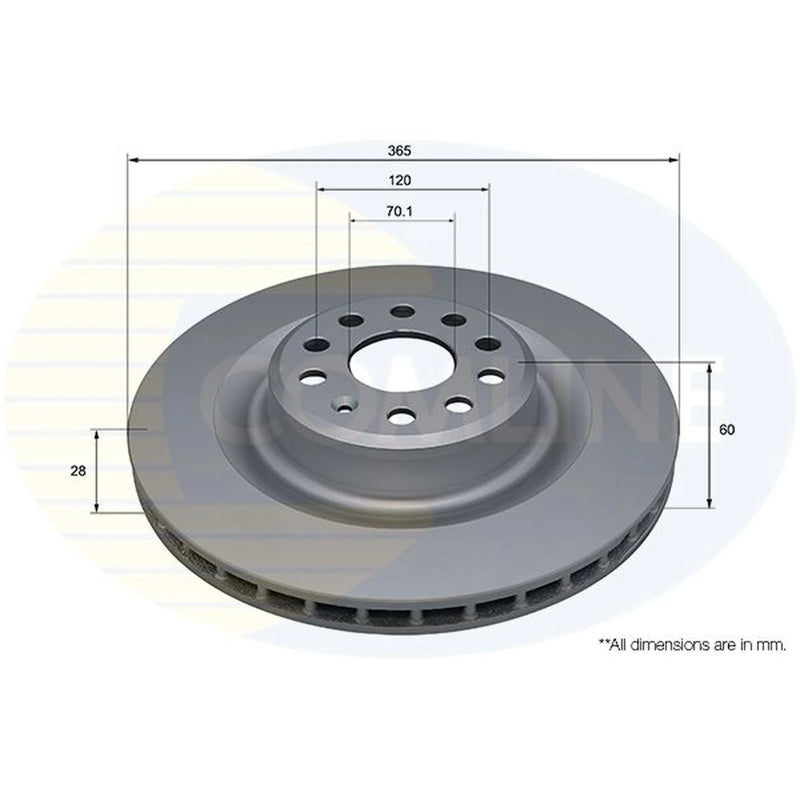 Comline 2 x Internally Vented Rear Brake Discs ADC5189V
