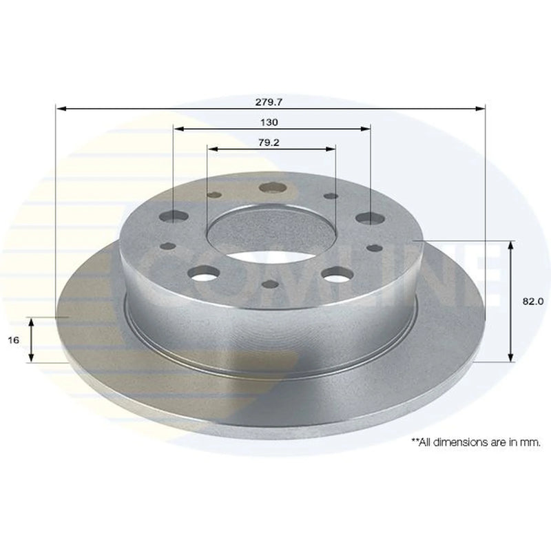 Comline 2 x Solid Rear Brake Discs ADC1564