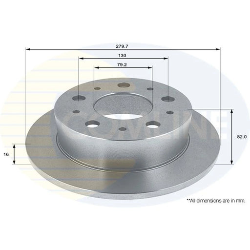 Comline 2 x Solid Rear Brake Discs ADC1564