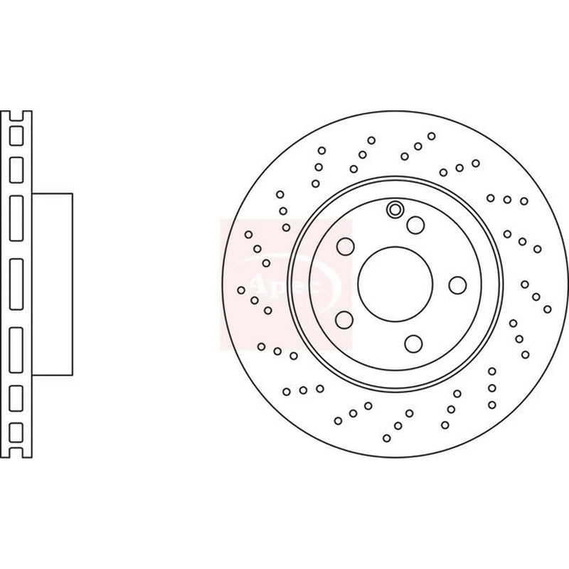 Apec 2 x Perforated/Vented Front Brake Discs DSK2718