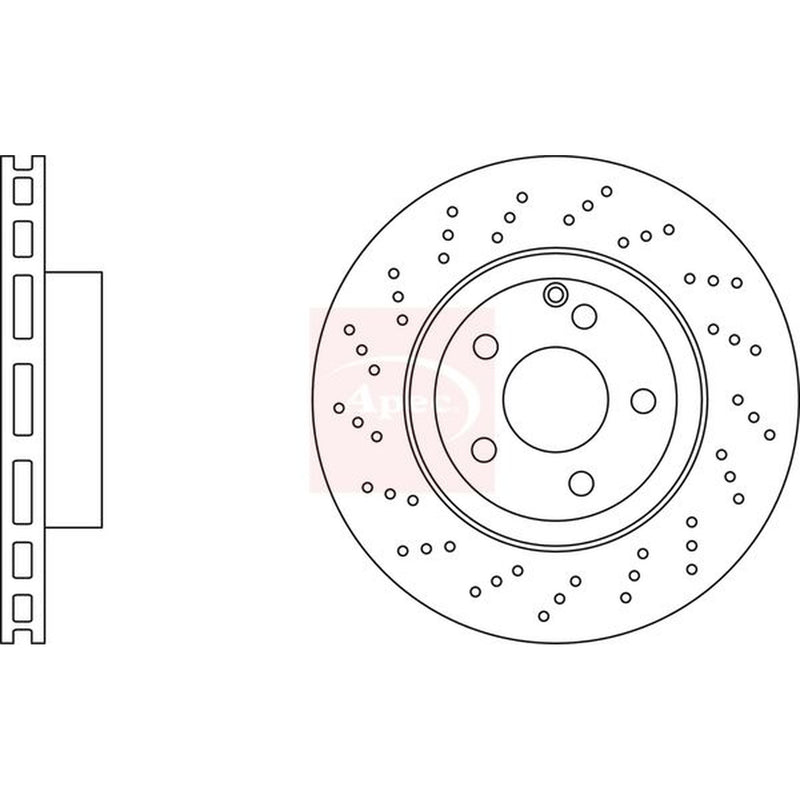 Apec 2 x Perforated/Vented Front Brake Discs DSK2718