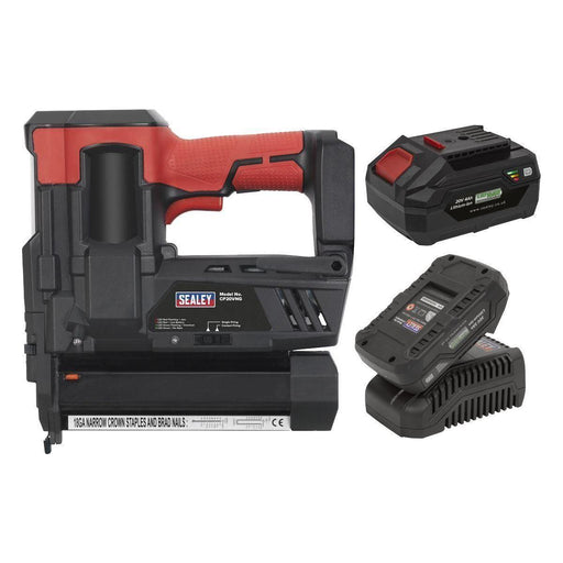 Sealey Cordless Staple/Nail Gun Kit 18G 20V SV20 Series 2 Batteries CP20VNGKIT Sealey  - Town Parts
