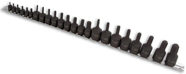 Laser Tools Star Socket Bit Set 1/4"D, 3/8"D, 1/2"D 23pc - PL
