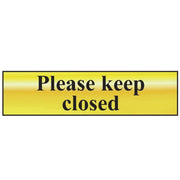 Scan Please Keep Closed - Polished Brass Effect 200 x 50mm - 6019
