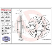 Brembo 2 x Perforated/Vented Front Brake Discs 09.C880.11