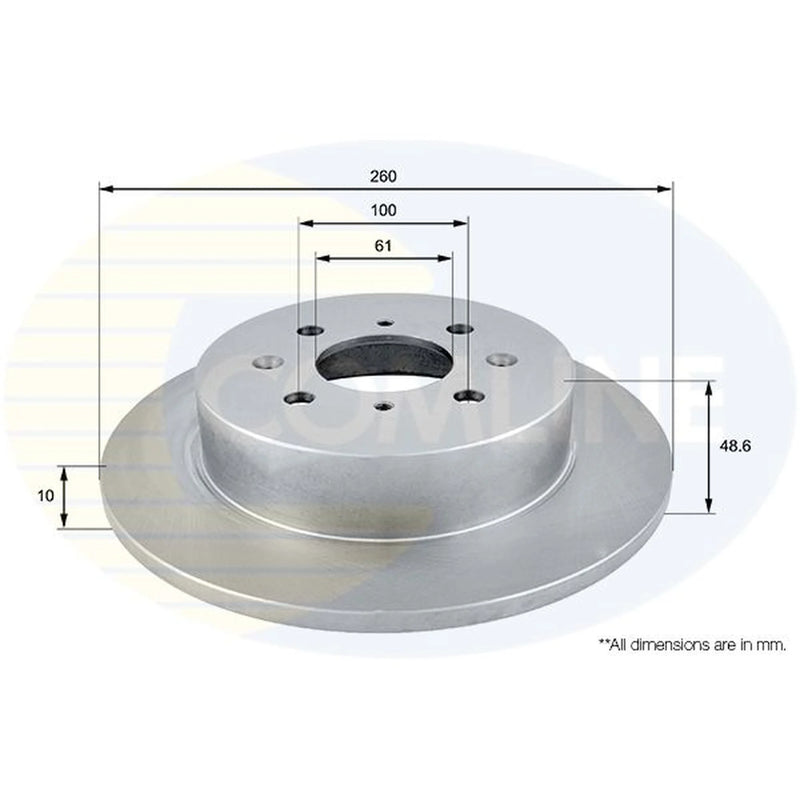 Comline 2 x Solid Rear Brake Discs ADC0543