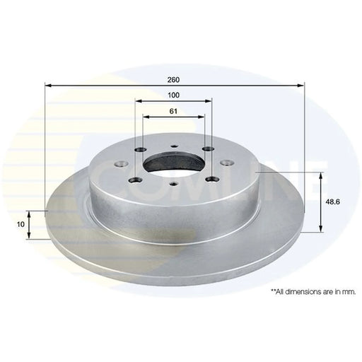 Comline 2 x Solid Rear Brake Discs ADC0543