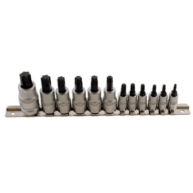 Laser Tools Short Star Socket Bit Set 1/4"D, 3/8"D, 1/2"D 12pc - PL