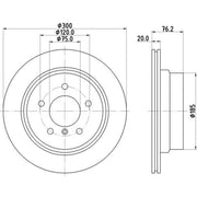 Mintex 2 x Internally Vented Rear Brake Discs MDC2555