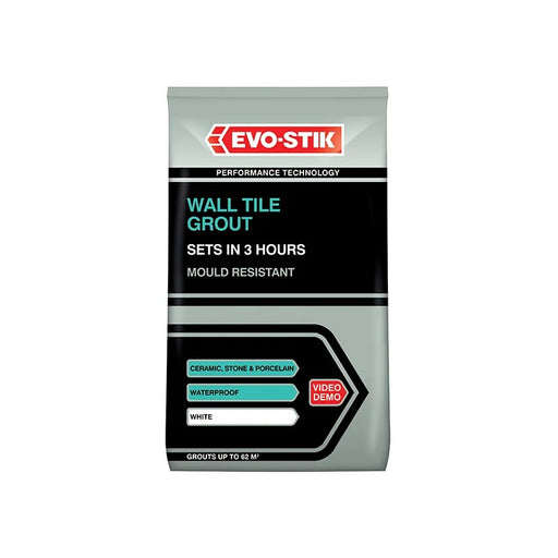 Evo-Stik Mould Resistant Wall Tile Grout White 500g - 30812722
