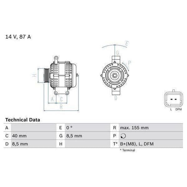 Bosch Reman Alternator 4272 0986042720 Bosch  - Town Parts