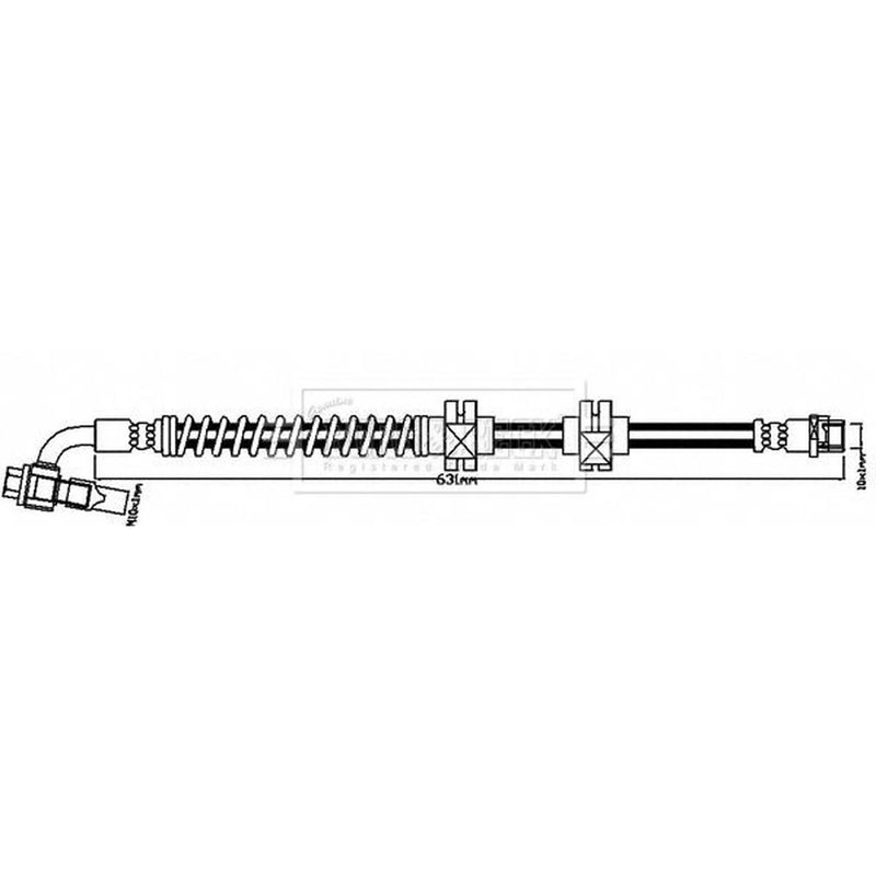 Borg & Beck Brake Hydraulic Hose Line Front Right BBH8068