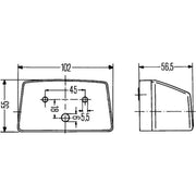 Hella Licence Plate Light / Lamp outer R10W 2KA 003 389-011