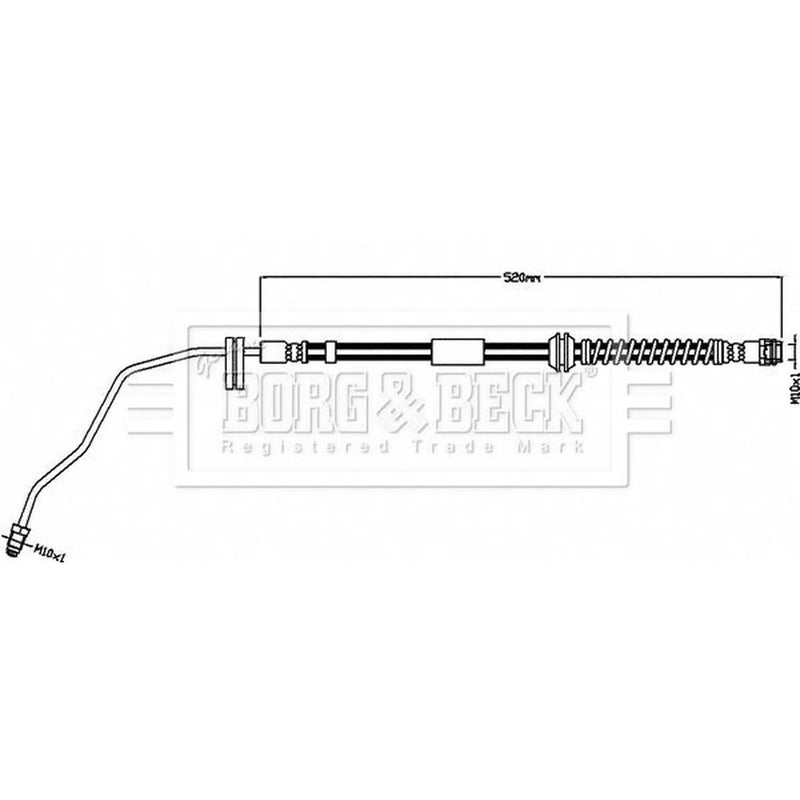 Borg & Beck Brake Hydraulic Hose Line Front Right BBH8559