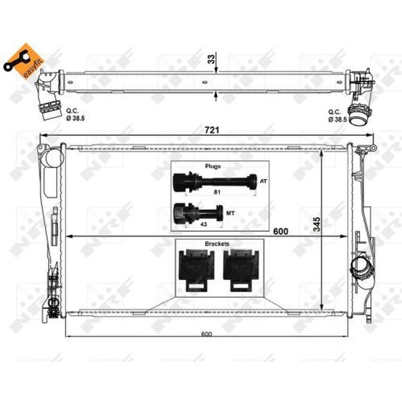 NRF Engine Radiator 53472