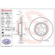 Brembo 2 x Front Brake Discs 09.D058.11