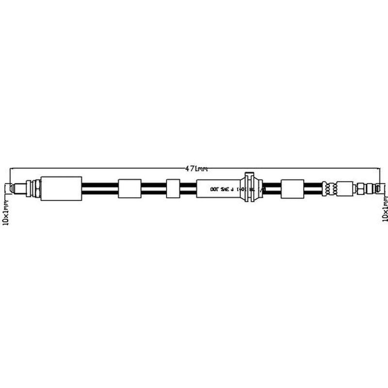 Abtex Brake Hydraulic Hose Line Front Left ABH1139L
