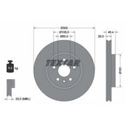 Textar 2 x Internally Vented Brake Discs 92277203