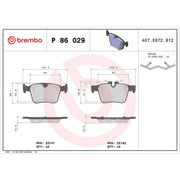Brembo 4 x Rear Brake Pad Set P86029