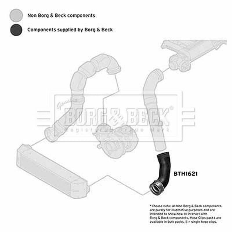 Borg & Beck Intercooler Turbo Charge Air Hose BTH1621