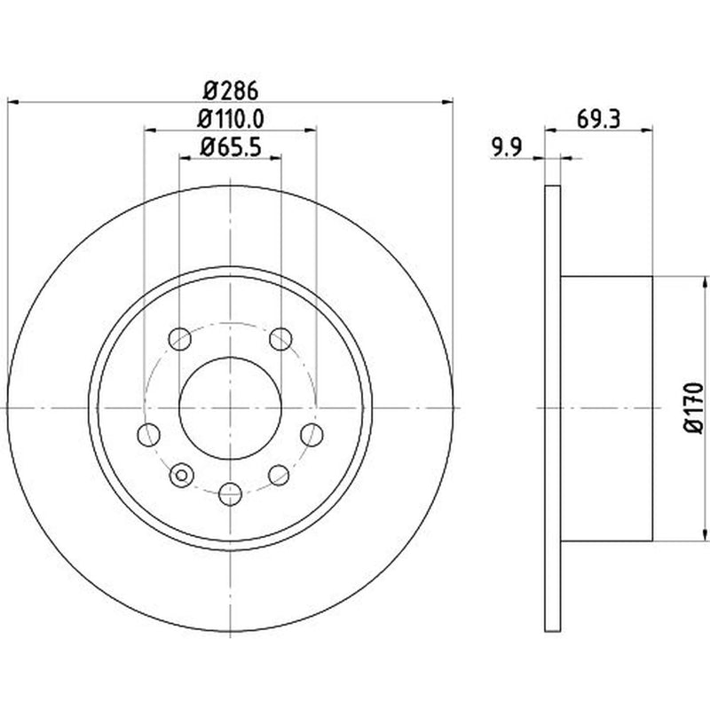 DON 2 x Solid Rear Brake Discs PCD12402