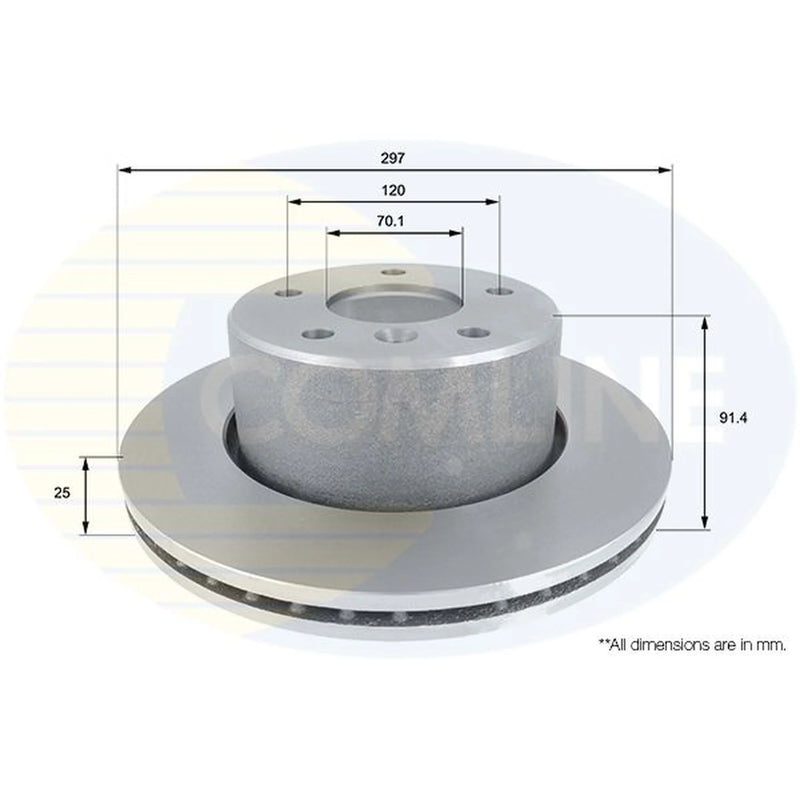 Comline 2 x Front Brake Discs ADC1320V