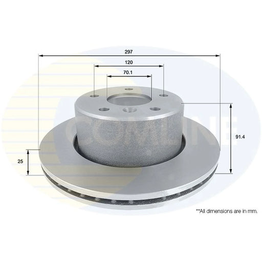 Comline 2 x Front Brake Discs ADC1320V