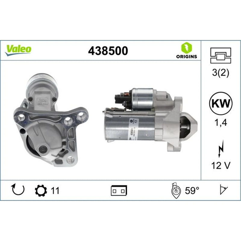 Valeo Starter Motor 12V 1.4kW 11 Teeth 438500