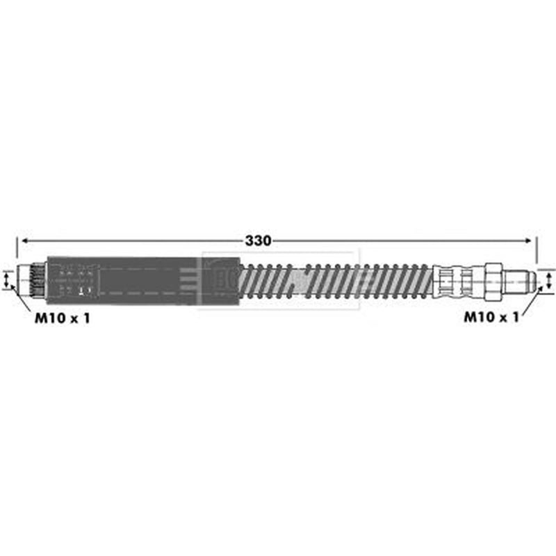 Borg & Beck Brake Hydraulic Hose Line Front Left BBH6830