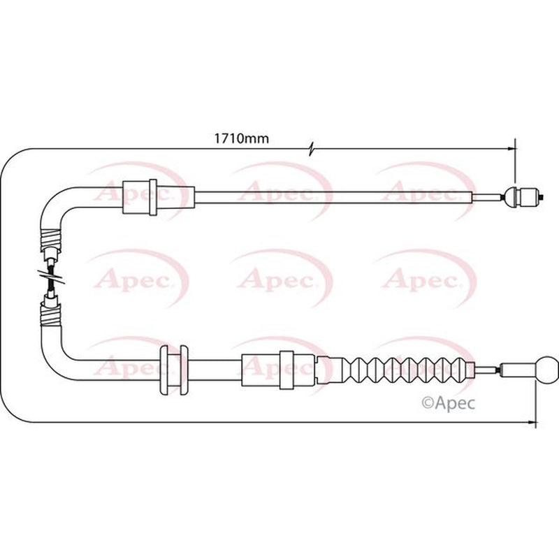 Apec Handbrake Cable Left Rear CAB1517
