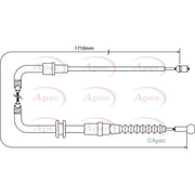 Apec Handbrake Cable Left Rear CAB1517
