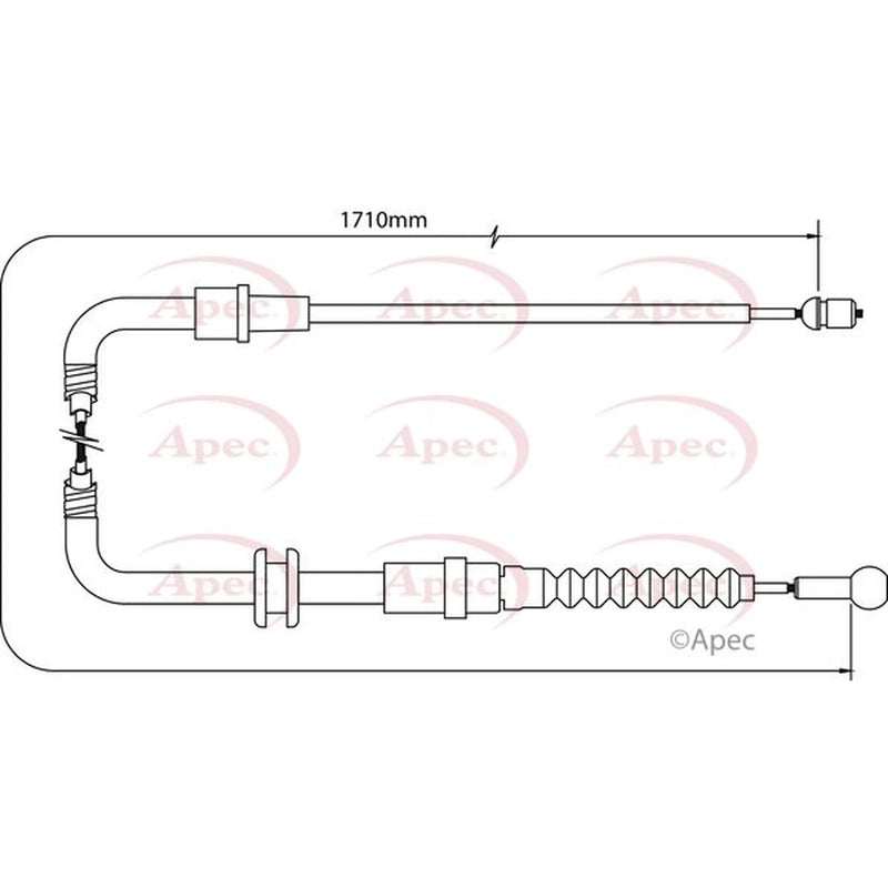 Apec Handbrake Cable Left Rear CAB1517