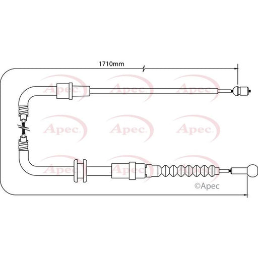 Apec Handbrake Cable Left Rear CAB1517